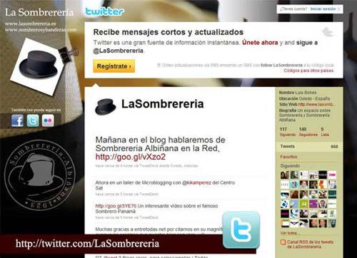 twitter_sombrereria_albinan Perfil de Sombrerería Albiñana en Twitter