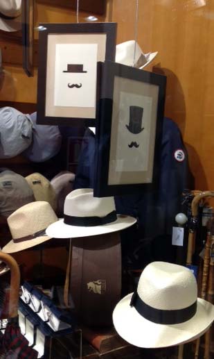Escaparate de Sombrerería Albiñana