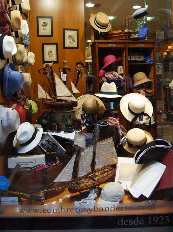 Escaparate de Sombrereria