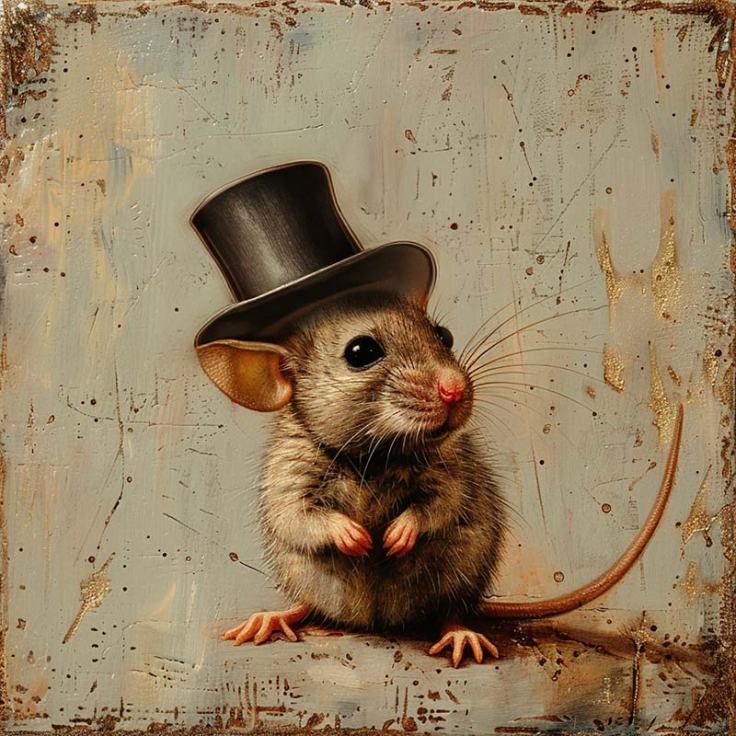 Ratón con Sombrero de Copa